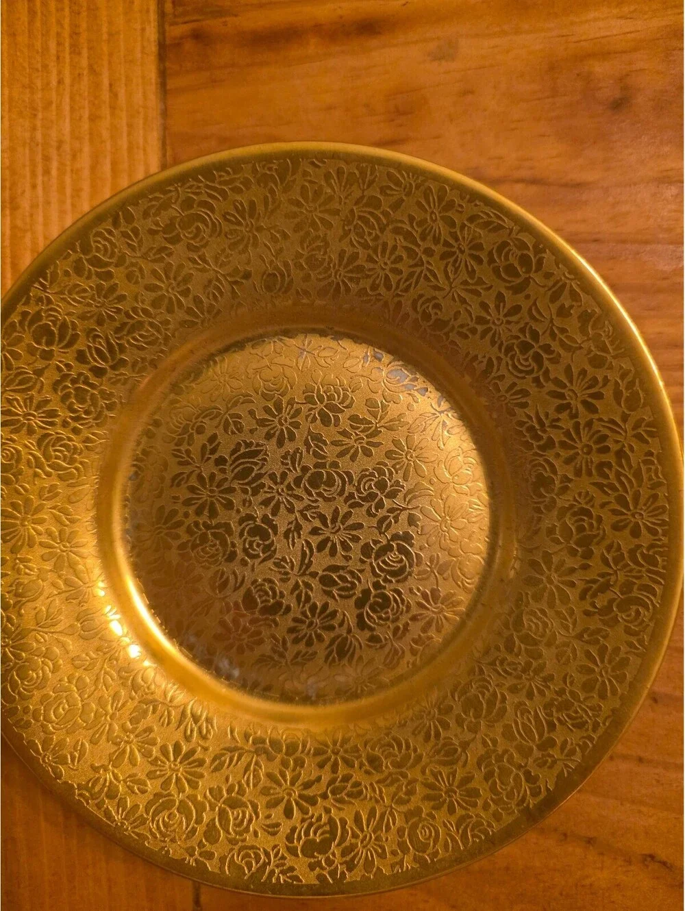 Kutschenreuther Selb Bavaria Gold Floral Porcelain Saucer Plates Set of 2